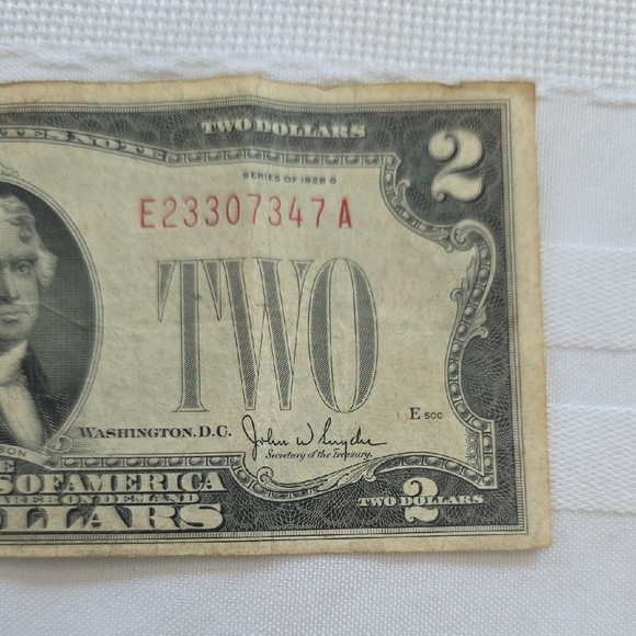 Vintage Rare Red Ink Two Dollar Bill 1928 G - Picture 8 of 8